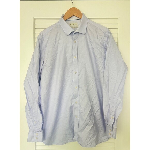 Ted Baker Other - Ted Baker Endurance Shirt Mens 17 34/35 Blue Geometric Long Sleeve Button